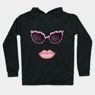 Pink glasses and lips Hoodie